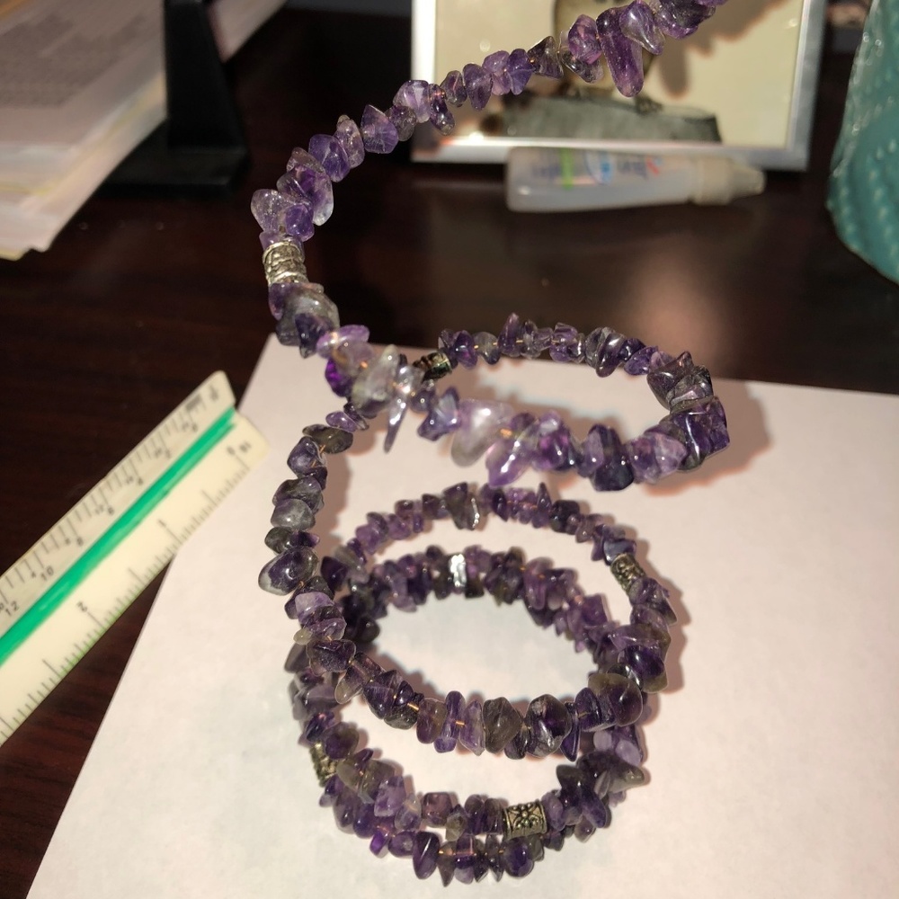 Amethyst Cuff Bangle - Picture 5 of 5